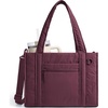 image:imageBAGSMART Boxy Tote Bag for Women Crossbody Bag with Zipper Crush Bow Purses for Travel Work CollegeBurgundy Bay