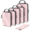 image:imageBAGSMART Compression Packing Cubes 6 Set4 Set2 Set Travel Packing Cubes for Carry on Suitcases Compression Suitcase Organizers Bag Set amp Travel Cubes for Luggage Lightweight Packing OrganizersPink Pearl