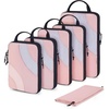 image:imageBAGSMART Compression Packing Cubes 6 Set4 Set2 Set Travel Packing Cubes for Carry on Suitcases Compression Suitcase Organizers Bag Set amp Travel Cubes for Luggage Lightweight Packing Organizers01Baby Pink