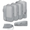 image:imageBAGSMART Compression Packing Cubes for Travel 6 Set Luggage Organizer Bags  Fits 202428in CarryOn Suitcases Compressible Bags Streamline Cruise Travel Essentials Sturdy Handles Machine Washable01Grey