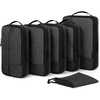 image:imageBAGSMART Compression Packing Cubes for Travel 6 Set Luggage Organizer Bags  Fits 202428in CarryOn Suitcases Compressible Bags Streamline Cruise Travel Essentials Sturdy Handles Machine Washable04Black