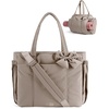image:imageBAGSMART Crush Bow Tote Bag for Women Puffer Travel Work Yoga Laptop Bag  Large Bow Tote Fits 40oz Tumbler 156 Laptop Yoga Mat Sleeve Waterproof Pocket Travel Work Swim Gym Mom Shoulder HandbagLatte Brown