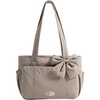 image:imageBAGSMART Crush Bow Tote Bag for Women Puffer Travel Work Yoga Laptop Bag  Large Bow Tote Fits 40oz Tumbler 156 Laptop Yoga Mat Sleeve Waterproof Pocket Travel Work Swim Gym Mom Shoulder HandbagLatte Camel