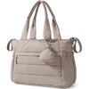 image:imageBAGSMART Diaper Bag Tote Hospital Bag for Labor Delivery Puffy Maternity Travel Diaper Tote Baby Bag with Pacifier CaseCamel