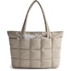 image:imageBAGSMART Expandable Tote Bag for Women Puffer Work Tote Handbag Quilted Carry On Bag for Travel GymCamel