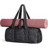 image:imageBAGSMART Reiki Gym Bag for Women Puffy Yoga Mat Travel Weekender Duffle Bag  LintResistant Lining WetDry Pocket amp AntiSlip Mat Loop UltraLight Roomy for Workout Gear Water Bottle Travel Sports15LBlack