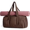 image:imageBAGSMART Reiki Gym Bag for Women Puffy Yoga Mat Travel Weekender Duffle Bag  LintResistant Lining WetDry Pocket amp AntiSlip Mat Loop UltraLight Roomy for Workout Gear Water Bottle Travel Sports24LMocha Brown
