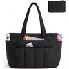 image:imageBAGSMART Tote Bag for Women 2 Set Tote Bag with Zipper Quilted Nurse Handbags for Work Travel College  20L CapacityBlack