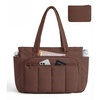 image:imageBAGSMART Tote Bag for Women 2 Set Tote Bag with Zipper Quilted Nurse Handbags for Work Travel College  20L CapacityChocolate