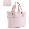 image:imageBAGSMART Tote Bag for Women Foldable Tote Bag With Zipper Travel Shoulder Bag Handbag for WorkBaby Pink