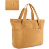 image:imageBAGSMART Tote Bag for Women Foldable Tote Bag With Zipper Travel Shoulder Bag Handbag for WorkBrownstone