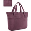 image:imageBAGSMART Tote Bag for Women Foldable Tote Bag With Zipper Travel Shoulder Bag Handbag for WorkCherry Red
