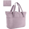 image:imageBAGSMART Tote Bag for Women Foldable Tote Bag With Zipper Travel Shoulder Bag Handbag for WorkPurple