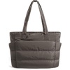 image:imageBAGSMART Tote Bag for Women Lightweight Puffy Tote Bag with Compartments Shoulder Bag Handbag for Travel Work Gym  LightweightCharcoal Gray