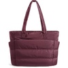 image:imageBAGSMART Tote Bag for Women Lightweight Puffy Tote Bag with Compartments Shoulder Bag Handbag for Travel Work Gym  LightweightCherry Red