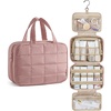 image:imageBAGSMART Travel Toiletry Bag with Jewelry Organizer Hanging Travel Bag for Toiletries Puffy Makeup Cosmetic Bag Organizer Carryon Travel Accessories Essentials BlackLDark Pink3