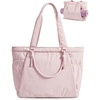 image:imageBAGSMART Yoga Pilates Tote Bag for Women with Knotted Handle Gym Bag  23L lightweight amp waterproof shoulder sling bag gym bag with yoga mat holder for 156 Laptop ideal for work travelBaby Pink