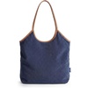image:imageBAGSMRT Corduroy Tote Bag for Women Beach Bag with Zipper Casual Shoulder Bag Lightweight Travel Tote Hobo Handbag  PU Leather HandlesNavy Blue