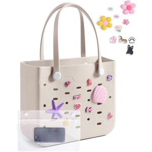 image:imageBAGSMART Beach Bag for Women Waterresistant Rubber Tote Bag Sandproof Vacation Essentials for Summer Swim Cruise PoolApricot