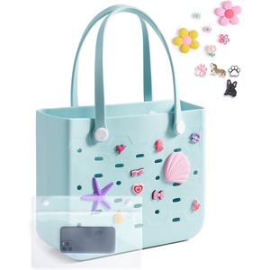 image:imageBAGSMART Beach Bag for Women Waterresistant Rubber Tote Bag Sandproof Vacation Essentials for Summer Swim Cruise PoolBlue