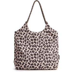 image:imageBAGSMART Beach Bags for Women Beach Tote Bag Beach Bag with Zipper Travel Tote Bag for Women Sandproof Swim Pool Bag  Packable Beach BagLeopard Print
