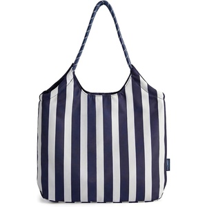 image:imageBAGSMART Beach Bags for Women Beach Tote Bag Beach Bag with Zipper Travel Tote Bag for Women Sandproof Swim Pool Bag  Packable Beach BagNavy Stripes