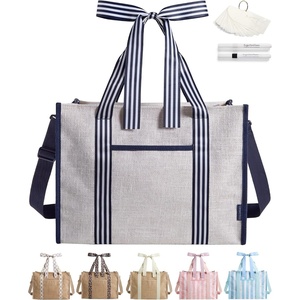 image:imageBAGSMART Beach Tote Bag for Women Personalized Teacher Appreciation Gifts  Selfstanding Sandproof Mesh Bag Custom Jute Gift Tote w Stencils amp Markers Monogrammed Gift Bag Travel Cruise EssentialsSea Blue