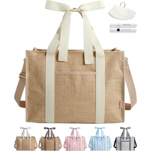 image:imageBAGSMART Beach Tote Bag for Women Personalized Teacher Appreciation Gifts  Selfstanding Sandproof Mesh Bag Custom Jute Gift Tote w Stencils amp Markers Monogrammed Gift Bag Travel Cruise EssentialsBeige Brown