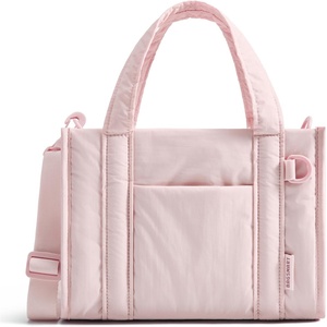 image:imageBAGSMART Boxy Tote Bag for Women Crossbody Bag with Zipper Crush Bow Purses for Travel Work CollegeLight Pink