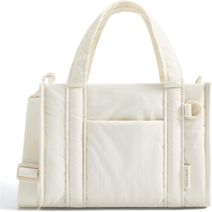 image:imageBAGSMART Boxy Tote Bag for Women Crossbody Bag with Zipper Crush Bow Purses for Travel Work CollegeWhite