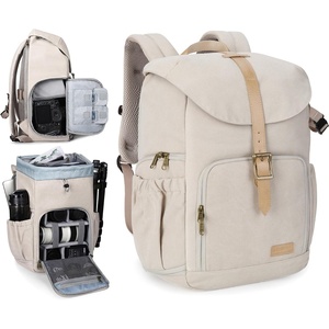 image:imageBAGSMART Camera Backpack DSLR Camera Bag Waterproof Camera Bag Backpack for Photographers Fit up to 15 Laptop with Rain Cover and Tripod Holder Ivory WhiteAivory Whitesingle Buckle