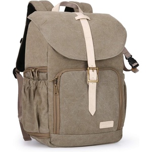 image:imageBAGSMART Camera Backpack DSLR Camera Bag Waterproof Camera Bag Backpack for Photographers Fit up to 15 Laptop with Rain Cover and Tripod Holder Ivory WhiteDgreensingle Buckle