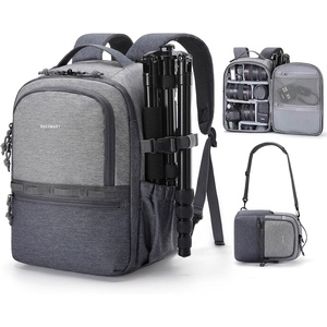 image:imageBAGSMART Camera Backpack DSLR SLR Small Camera Bags for Photographers Compatible for Sony Canon Nikon Shoulder Strap 2in1 Travel Backpack Fits 129 iPad GrayGray