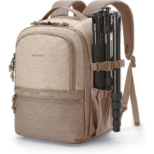 image:imageBAGSMART Camera Backpack DSLR SLR Small Camera Bags for Photographers Compatible for Sony Canon Nikon Shoulder Strap 2in1 Travel Backpack Fits 129 iPad GrayCamel