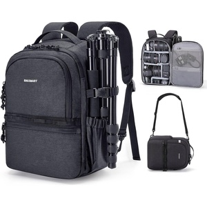 image:imageBAGSMART Camera Backpack DSLR SLR Small Camera Bags for Photographers Compatible for Sony Canon Nikon Shoulder Strap 2in1 Travel Backpack Fits 129 iPad GrayBlack
