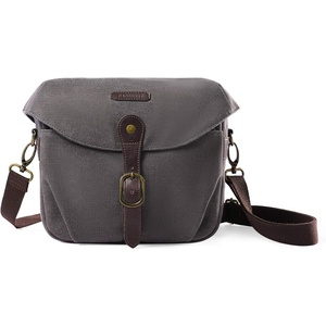 image:imageBAGSMART Camera Bag SLR DSLR Canvas Crossbody Camera Case Compact Camera Shoulder Bag with Rain Cover for Women and Men Khaki03Gray