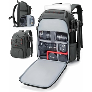 image:imageBAGSMART Camera Bag for Photographers Professional Camera Bag Fits up to 156 Laptop DSLRDronesTripod Camera Case with Rain Cover BlackLight Grey