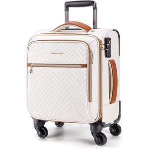 image:imageBAGSMART Carry On Luggage 20 InchSoftside Expandable Suitcase with Spinner Wheels Luggage 22x14x9 Airline Approved Rolling Lightweight Suitcases for Women Men Compact CarryOn BlackUnderseatBeige
