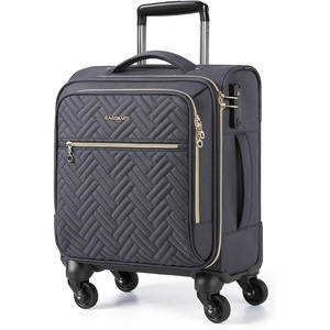 image:imageBAGSMART Carry On Luggage 20 InchSoftside Expandable Suitcase with Spinner Wheels Luggage 22x14x9 Airline Approved Rolling Lightweight Suitcases for Women Men Compact CarryOn BlackUnderseatGrey
