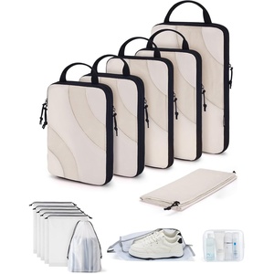image:imageBAGSMART Compression Packing Cubes 6 Set4 Set2 Set Travel Packing Cubes for Carry on Suitcases Compression Suitcase Organizers Bag Set amp Travel Cubes for Luggage Lightweight Packing Organizers02White Opal