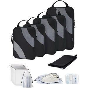 image:imageBAGSMART Compression Packing Cubes 6 Set4 Set2 Set Travel Packing Cubes for Carry on Suitcases Compression Suitcase Organizers Bag Set amp Travel Cubes for Luggage Lightweight Packing Organizers14 SetBlack