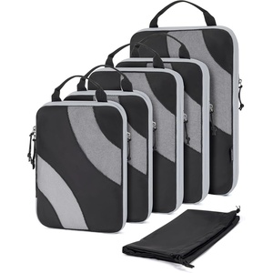 image:imageBAGSMART Compression Packing Cubes 6 Set4 Set2 Set Travel Packing Cubes for Carry on Suitcases Compression Suitcase Organizers Bag Set amp Travel Cubes for Luggage Lightweight Packing Organizers03Black