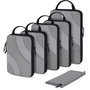image:imageBAGSMART Compression Packing Cubes 6 Set4 Set2 Set Travel Packing Cubes for Carry on Suitcases Compression Suitcase Organizers Bag Set amp Travel Cubes for Luggage Lightweight Packing Organizers05Grey