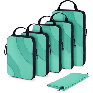 image:imageBAGSMART Compression Packing Cubes 6 Set4 Set2 Set Travel Packing Cubes for Carry on Suitcases Compression Suitcase Organizers Bag Set amp Travel Cubes for Luggage Lightweight Packing OrganizersLagoon Blue