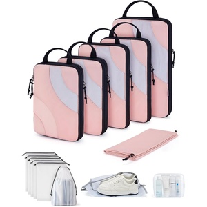 image:imageBAGSMART Compression Packing Cubes 6 Set4 Set2 Set Travel Packing Cubes for Carry on Suitcases Compression Suitcase Organizers Bag Set amp Travel Cubes for Luggage Lightweight Packing Organizers14 SetBaby Pink