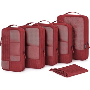 image:imageBAGSMART Compression Packing Cubes for Travel 6 Set Luggage Organizer Bags  Fits 202428in CarryOn Suitcases Compressible Bags Streamline Cruise Travel Essentials Sturdy Handles Machine WashableViva Magenta