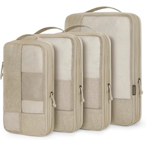 image:imageBAGSMART Compression Packing Cubes for Travel 6 Set Luggage Organizer Bags  Fits 202428in CarryOn Suitcases Compressible Bags Streamline Cruise Travel Essentials Sturdy Handles Machine WashableKhaki