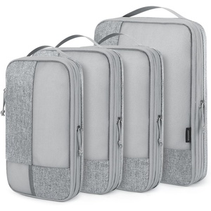 image:imageBAGSMART Compression Packing Cubes for Travel 6 Set Luggage Organizer Bags  Fits 202428in CarryOn Suitcases Compressible Bags Streamline Cruise Travel Essentials Sturdy Handles Machine WashableGrey