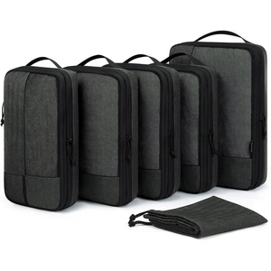 image:imageBAGSMART Compression Packing Cubes for Travel 6 Set Luggage Organizer Bags  Fits 202428in CarryOn Suitcases Compressible Bags Streamline Cruise Travel Essentials Sturdy Handles Machine Washable04Black