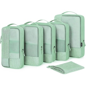 image:imageBAGSMART Compression Packing Cubes for Travel 6 Set Luggage Organizer Bags  Fits 202428in CarryOn Suitcases Compressible Bags Streamline Cruise Travel Essentials Sturdy Handles Machine WashableKohlrabi Green